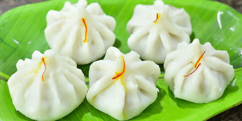 Best modak recipe with authentic ingredients, soft rice flour covering, coconut and jaggery filling